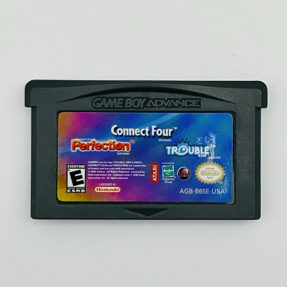 Connect Four/Perfection/Trouble (Nintendo Game Boy Advance, 2005) GBA Cartridge